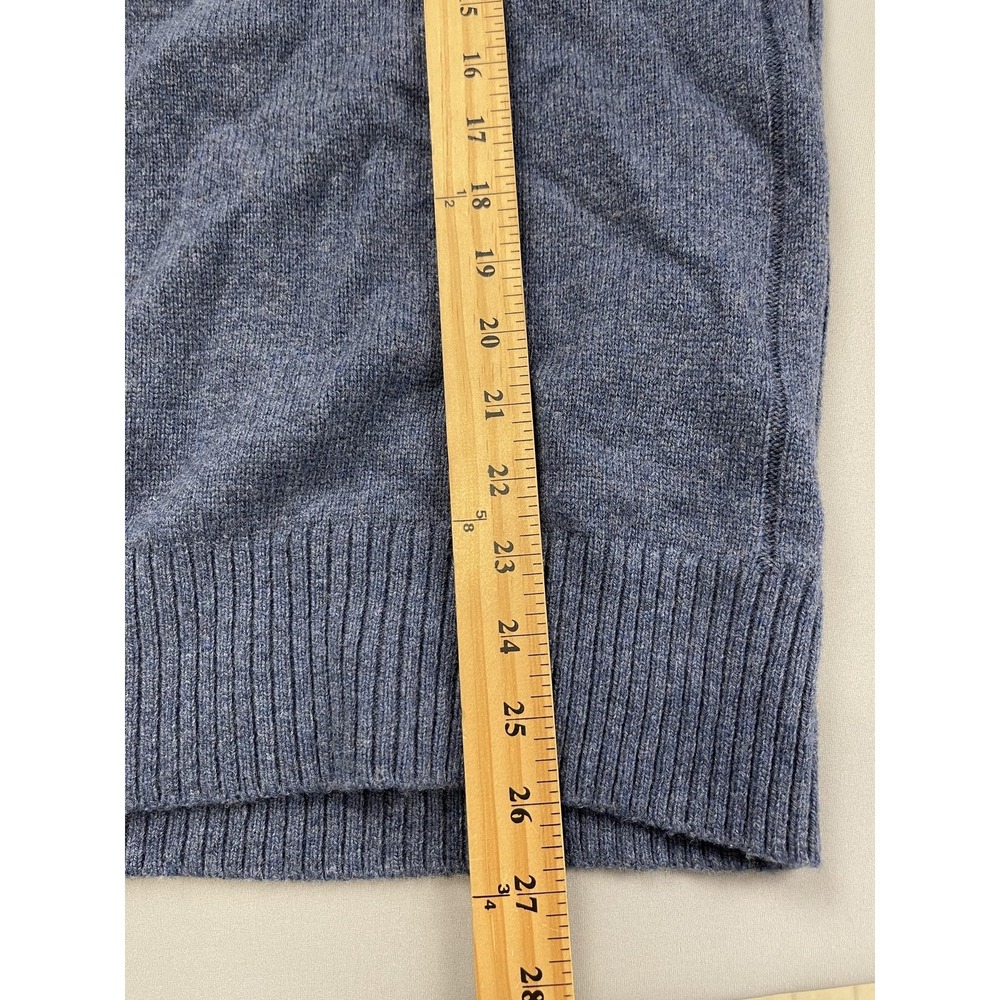 Banana Republic Sweater Men Large Blue Wool Blend Fisherman Quiet Luxury Minimal - Picture 8 of 9